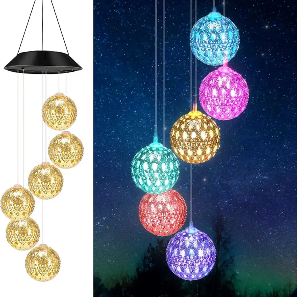 Eclairage exterieur carillon solaire LED decoratif