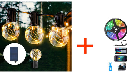 Guirlande Guinguette Solaire avec Chargement USB Ecologique