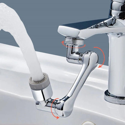 Rallonge robinet rotative en chrome, facilitant l'accès à l'eau avec un design pratique et moderne pour un usage quotidien