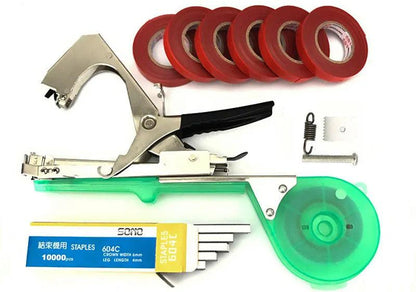 Kit attacher la tomate jardin avec agrafeuse Drtools et rouleaux de ruban rouge pour la culture des tomates