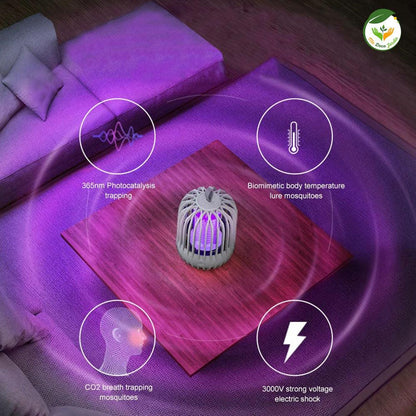 Lampe anti moustiques BIONICCO2 avec technologie photocatalytique, conçue pour attirer et piéger les moustiques efficacement
