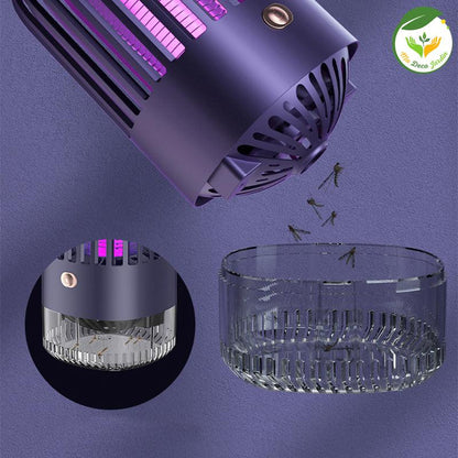 Lampe anti moustique USB moderne avec lumière UV et réservoir transparent pour attraper les moustiques efficacement