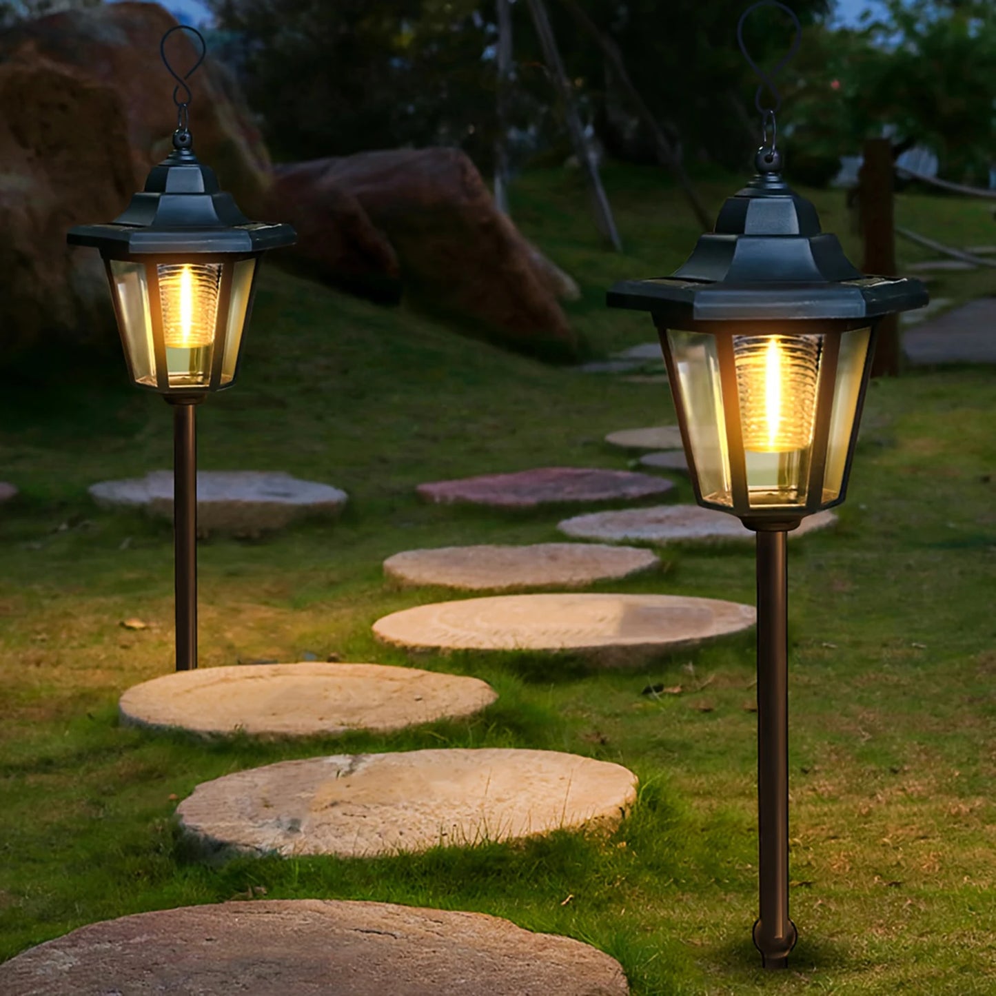 Lampe Solaire Hexagonale Extérieure 