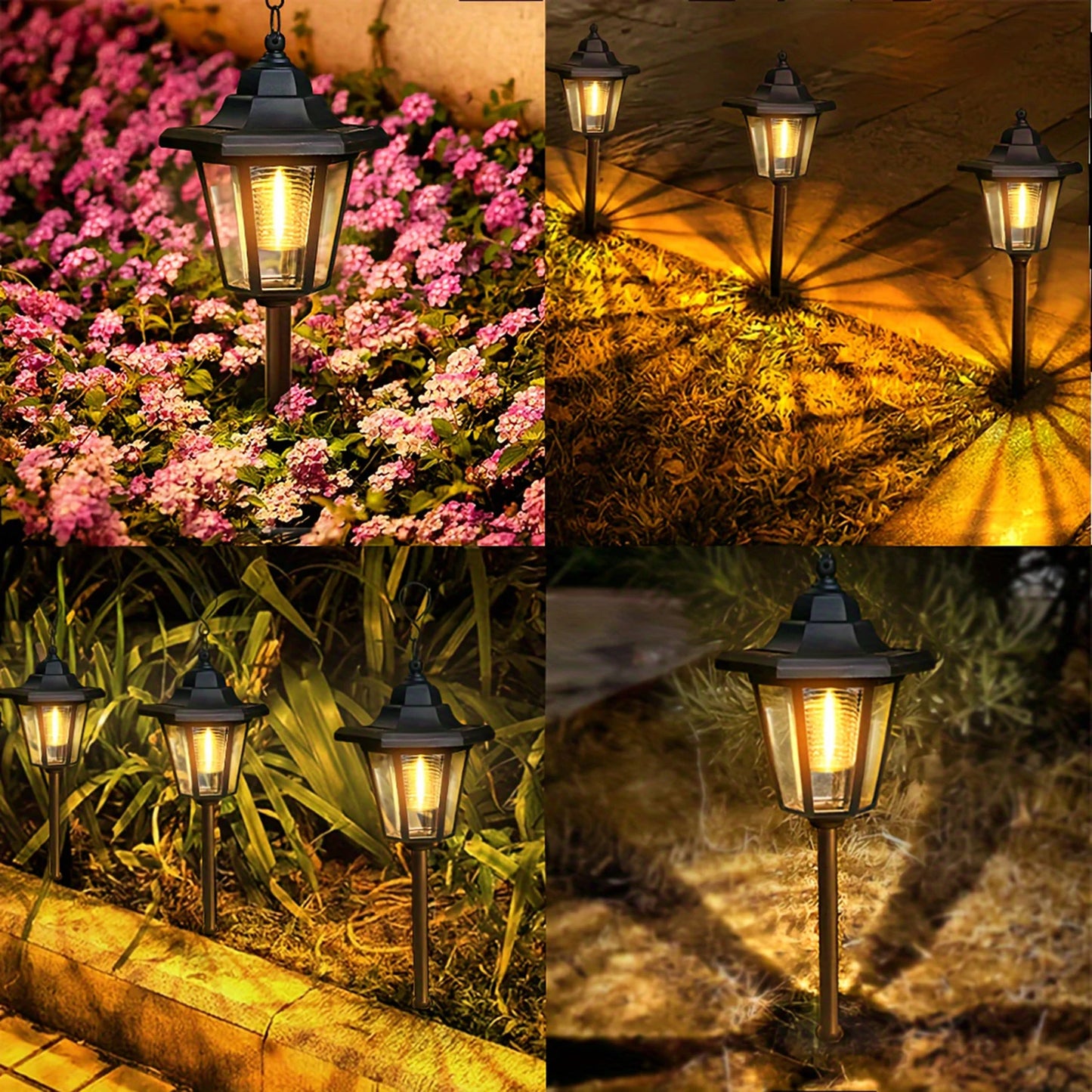 Lampe Solaire Hexagonale Exterieure chaud 