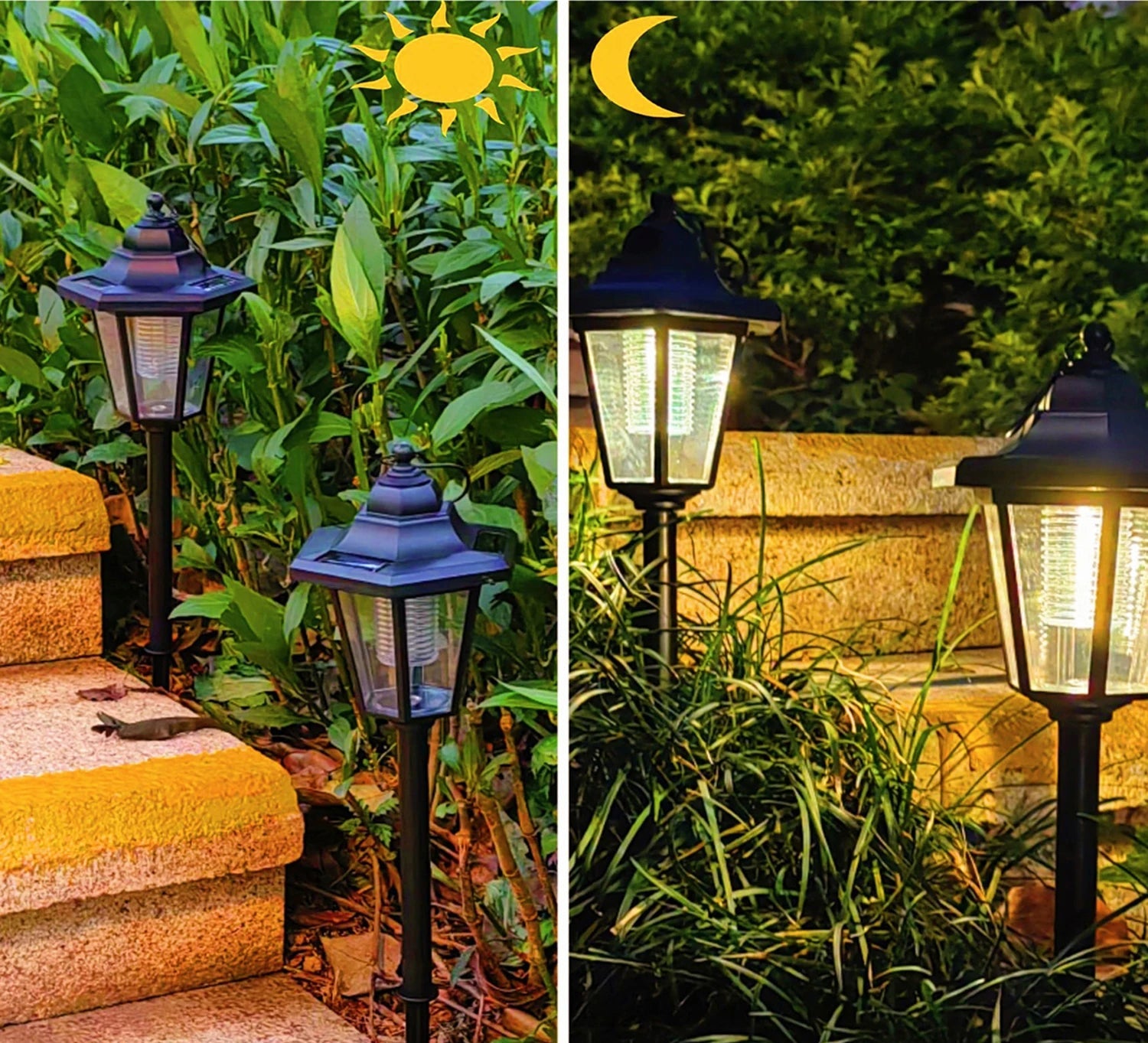 Lampe Solaire Hexagonale Exterieure chaud jardin