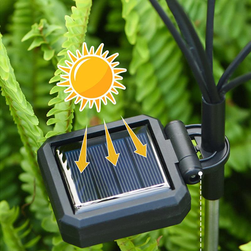 Lampe solaire decorative jardin avec panneau solaire intégré, idéale pour un éclairage élégant de nuit dans le jardin