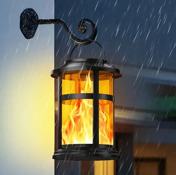 Lampe solaire extérieure effet-flamme