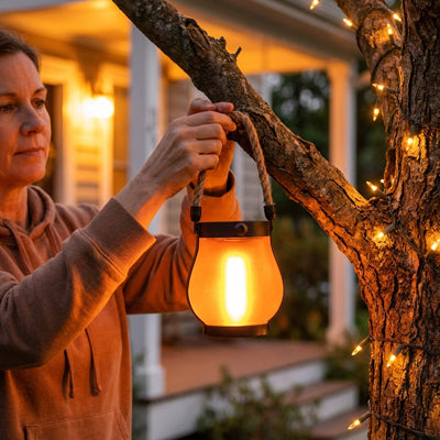 Lanterne extérieur solaire LED – Éclairage jardin sans fil lumière chaude