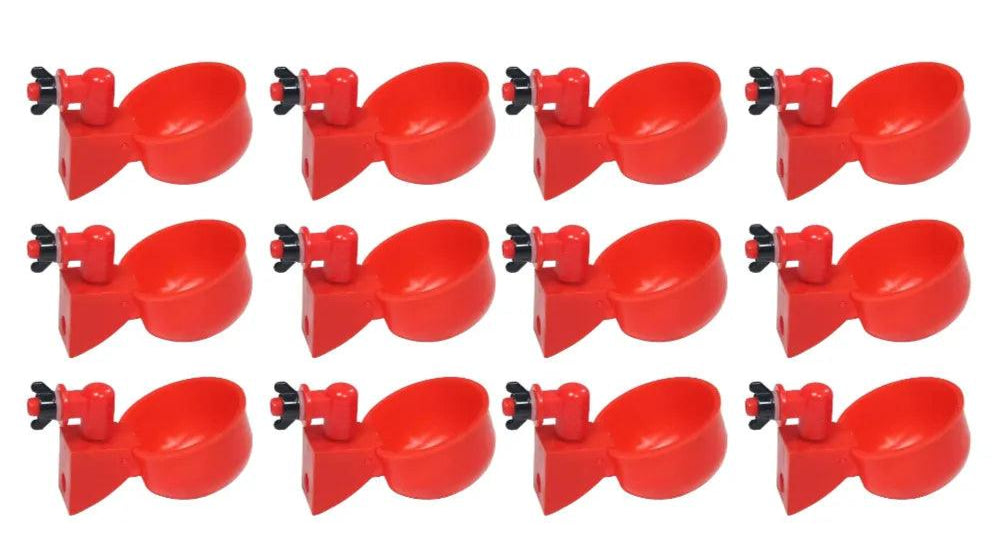 Mangeoire pour poules rouge, ensemble de 12 pièces pour un alimentage facile et pratique des volailles