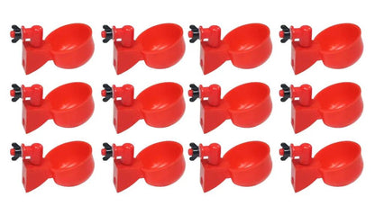Mangeoire pour poules rouge, ensemble de 12 pièces pour un alimentage facile et pratique des volailles