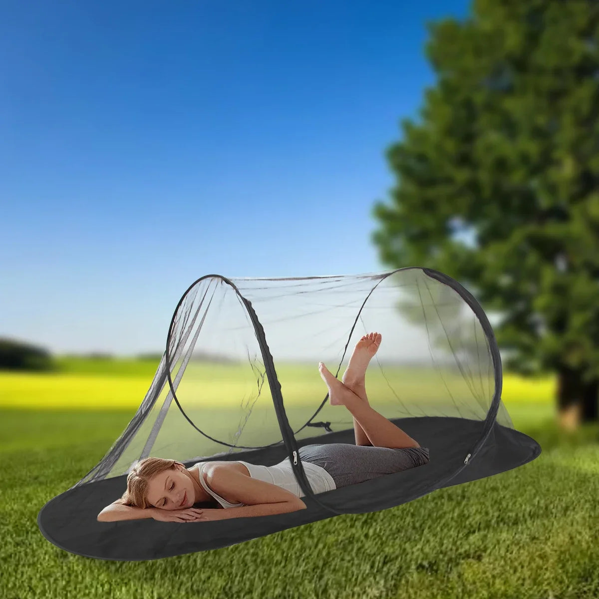 Moustiquaire-tente-enfant-noir