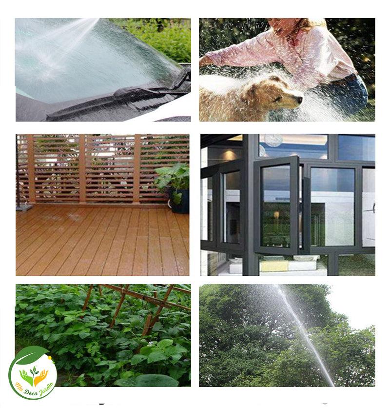 Pistolet eau haute pression portable, idéal pour nettoyer voiture, animaux et jardin avec efficacité et précision.