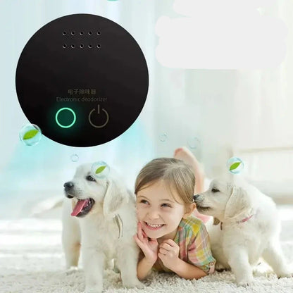Purificateur d'air intelligent noir avec bouton lumineux, idéal pour un environnement sain autour des enfants et des animaux