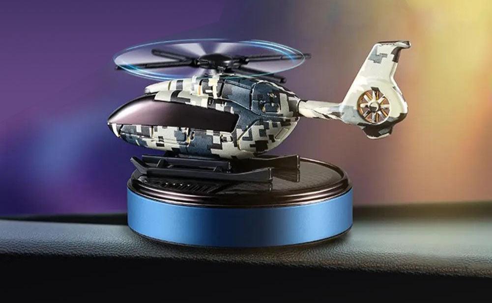 Purificateur d'air compact voiture HELICO™ en forme d'hélicoptère avec design camouflé pour une ambiance fraîche en voiture