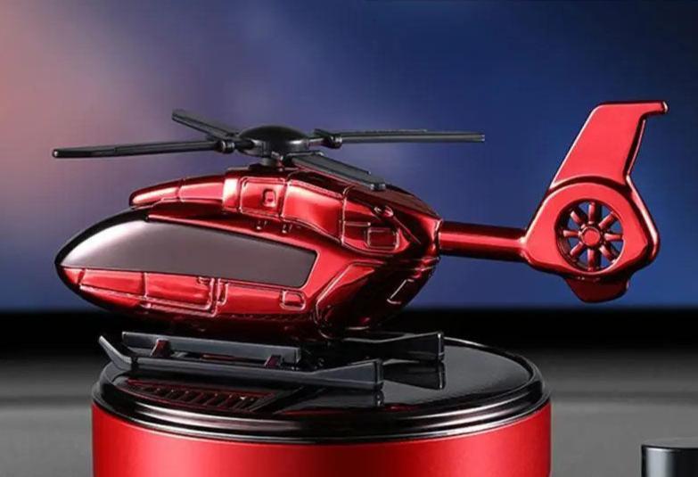 Purificateur d'air compact voiture HELICO™ en forme d'hélicoptère rouge, design moderne pour un intérieur frais et agréable