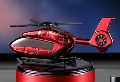 Purificateur d'air compact voiture HELICO™ en forme d'hélicoptère rouge, design moderne pour un intérieur frais et agréable