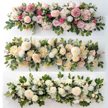 Rose Artificielle Blanche de Luxe, 100 cm, Fleurs de Centre de Table de Mariage, Toile de Fond, Arches Murales, 