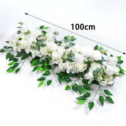 Rose Artificielle Blanche de Luxe, 100cm, Fleurs de Centre de Table de Mariage, Toile de Fond, 