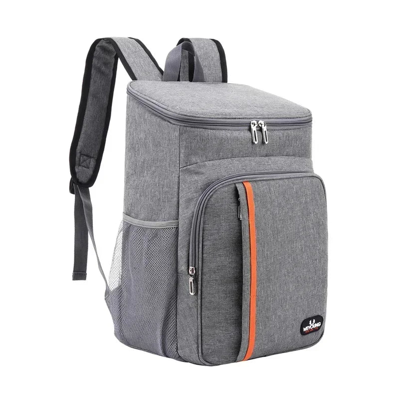 Sac isotherme pour outdoor en gris avec poches et bretelles confortables pour vos aventures en plein air