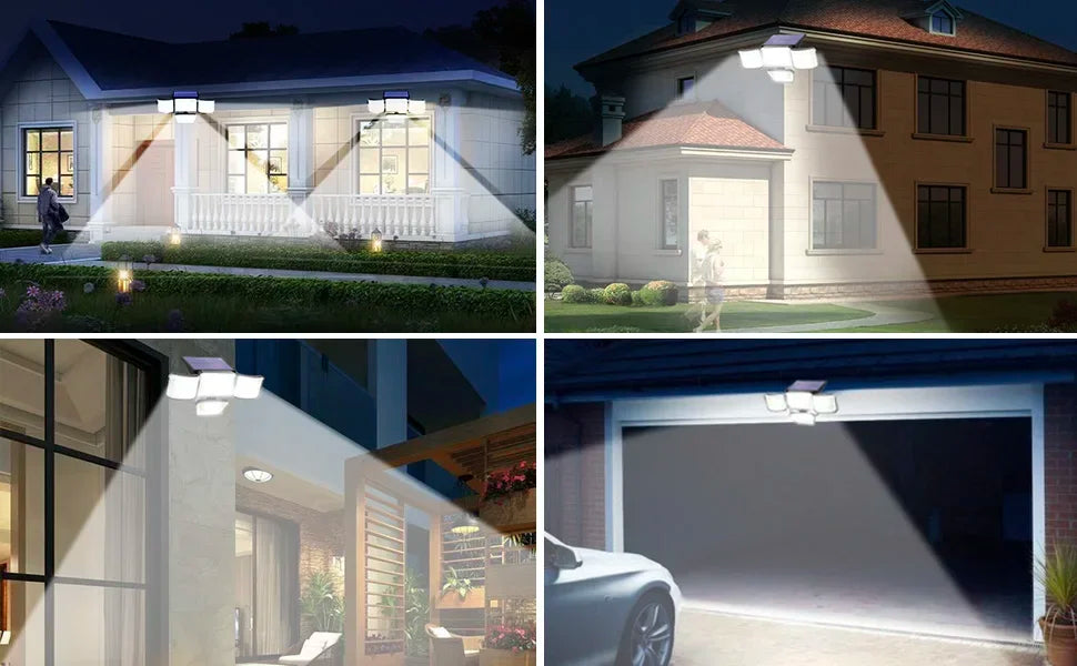 Projecteur solaire LED détecteur de mouvement 1200 lm – 3 modes IP65 têtes orientables mural extérieur