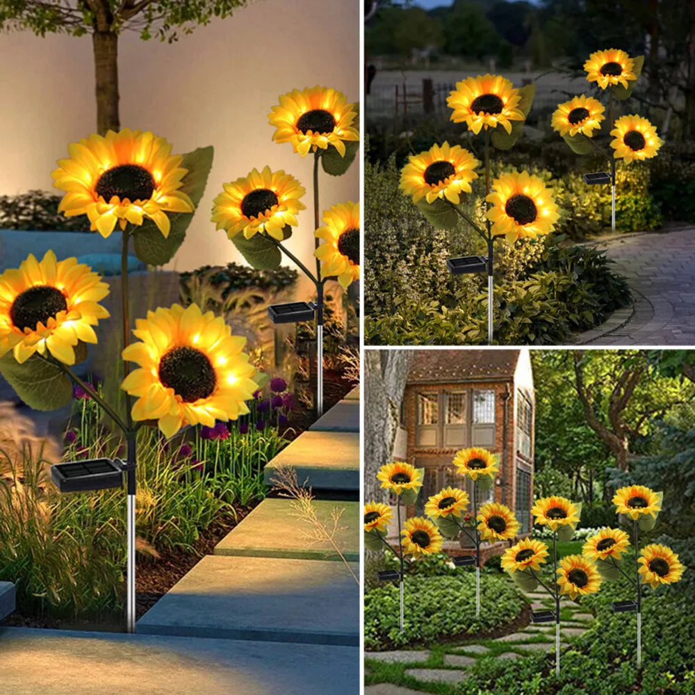 Lampe LED en Tournesol solaire