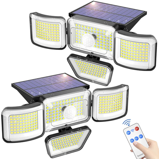 Projecteur solaire LED détecteur de mouvement 1200 lm – 3 modes IP65 têtes orientables mural extérieur