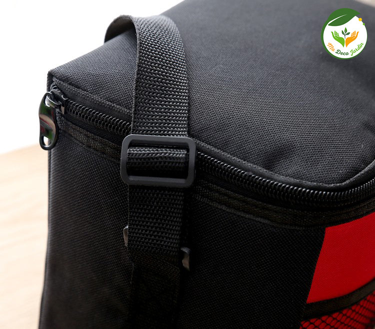 Sac isotherme VIFCOLOR noir avec zip et sangle, idéal pour conserver vos aliments frais lors des sorties