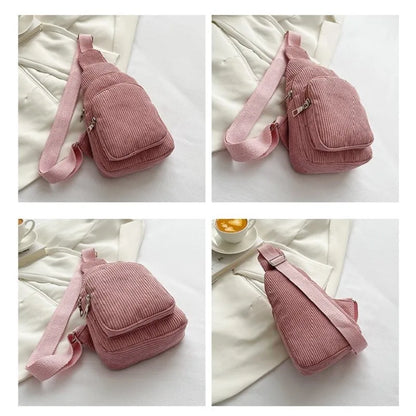 Sac bandoulière femme en velours rose, accessoire de mode pour femme avec poche frontale et bandoulière ajustable