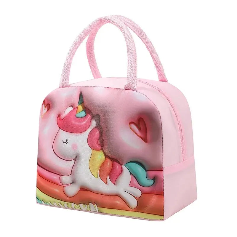 Sac isotherme original avec motif de licorne coloré et adorable, parfait pour les repas à emporter