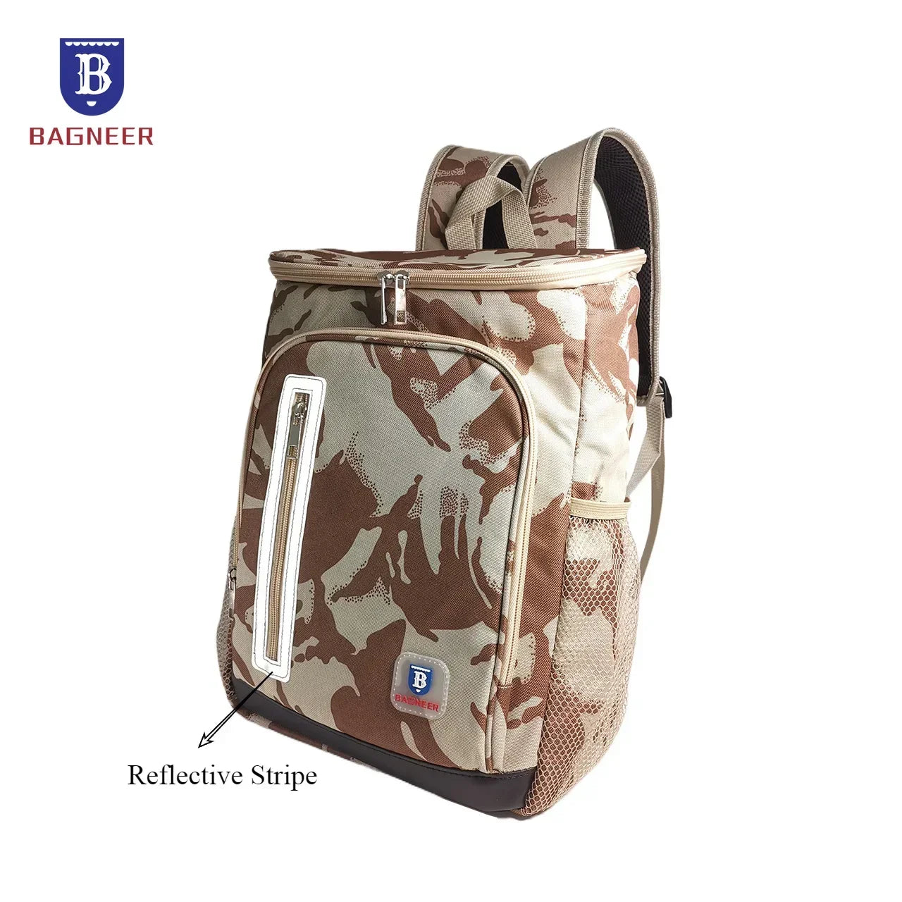 Sac isotherme pour outdoor avec motif camouflage, design pratique et bande réfléchissante pour plus de sécurité lors des sorties