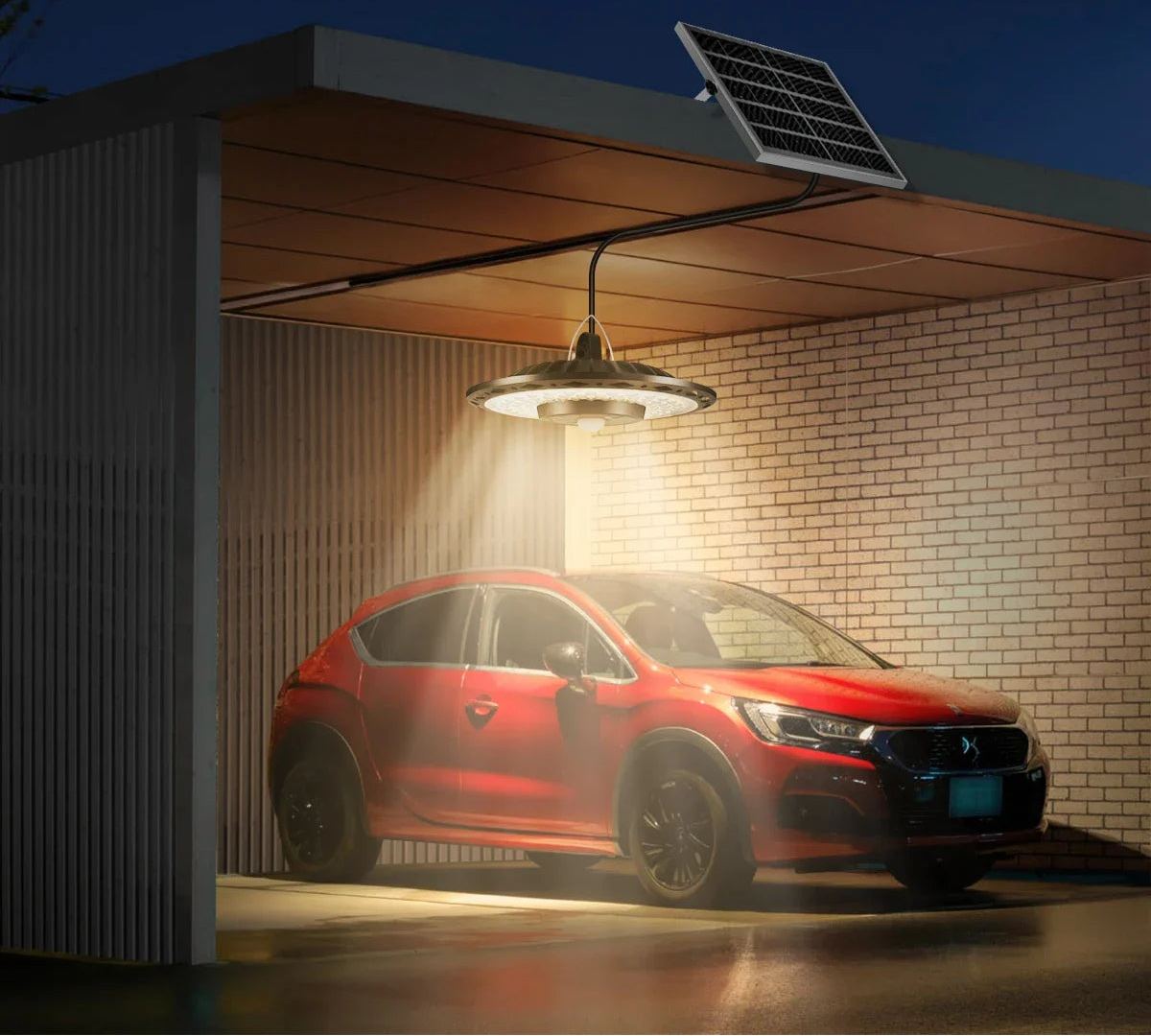 Suspension solaire LED pour garage