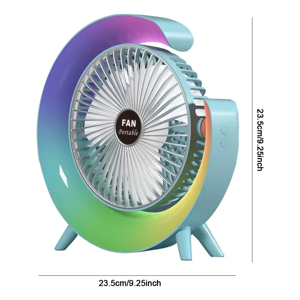 Ventilateur-led-portable-vert