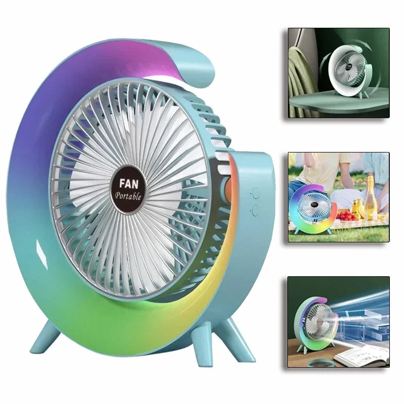 Ventilateur-led-portable-vert