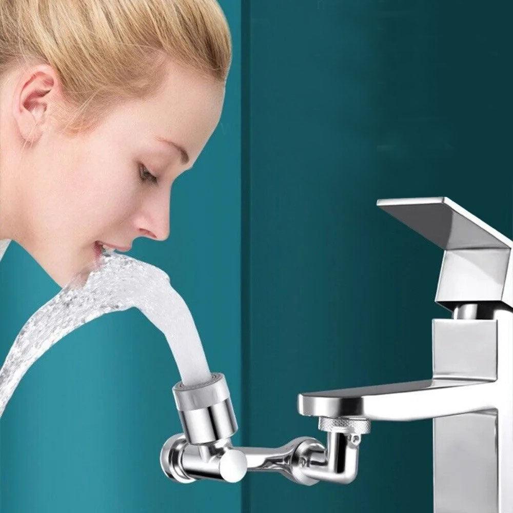 Rallonge robinet rotative en acier inoxydable, facilitant l'accès à l'eau avec un écoulement fluide et pratique pour tous les usages