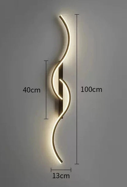 Applique murale moderne chambre en lumière douce avec un design élégant et des dimensions de 100cm x 40cm x 13cm