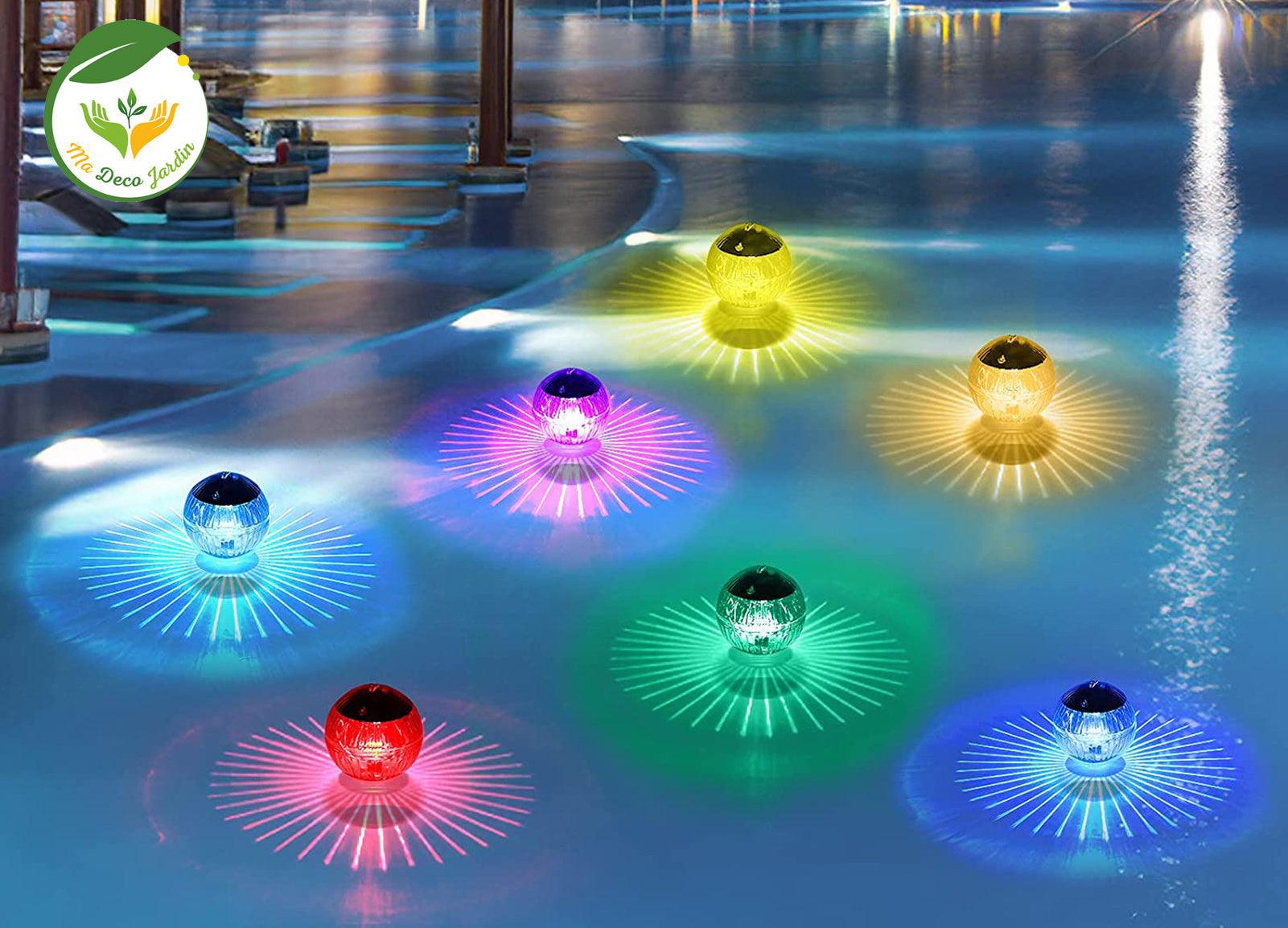 Boule Lumineuse Piscine Lampes Flottantes Pour Piscine 16 Couleurs 4 Effets Lumineux Étanche Solar Pool Lights