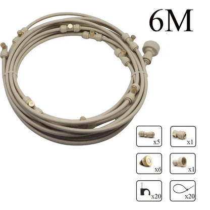Système de brumisateur terrasse de 6 mètres, équipé de raccords et accessoires pour une installation facile et rafraîchissante