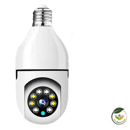 Camera de surveillance interieure CamE27 en forme d'ampoule, équipée de LED et d'une lentille pour une sécurité optimale à la maison