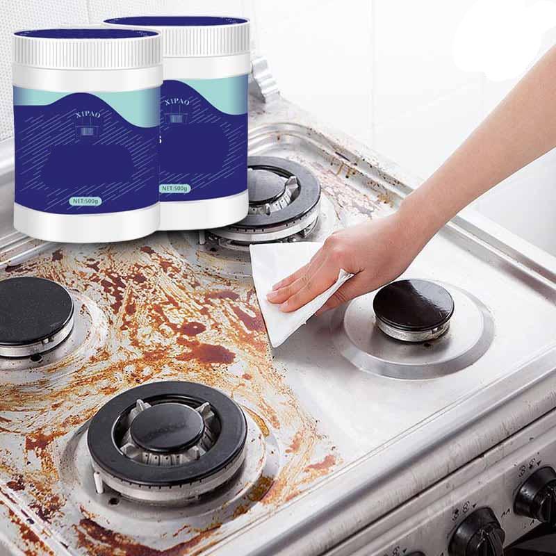 Produit dégraissant 50g en pot, efficace pour nettoyer surfaces de cuisine, éliminant taches et graisses tenaces