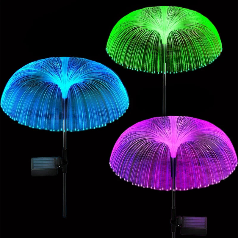 Guirlande lumineuse jardin avec mèches lumineuses colorées en bleu, vert et rose, idéale pour embellir votre extérieur