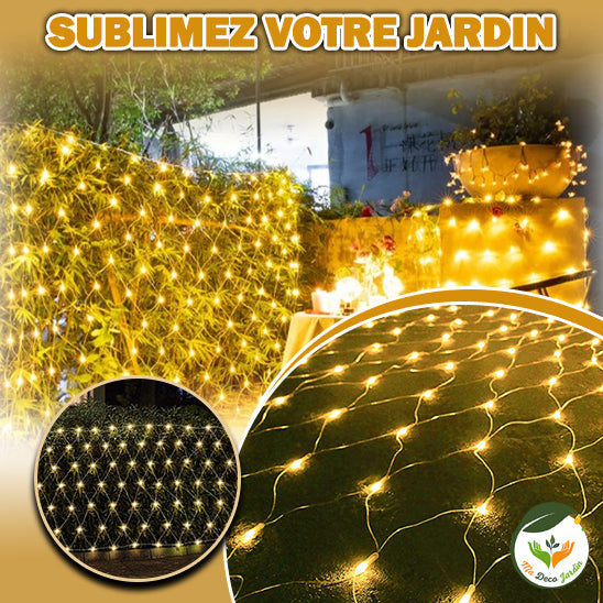 Guirlande LED jardin illuminant un espace extérieur chic avec une lumière douce pour sublimer votre jardin