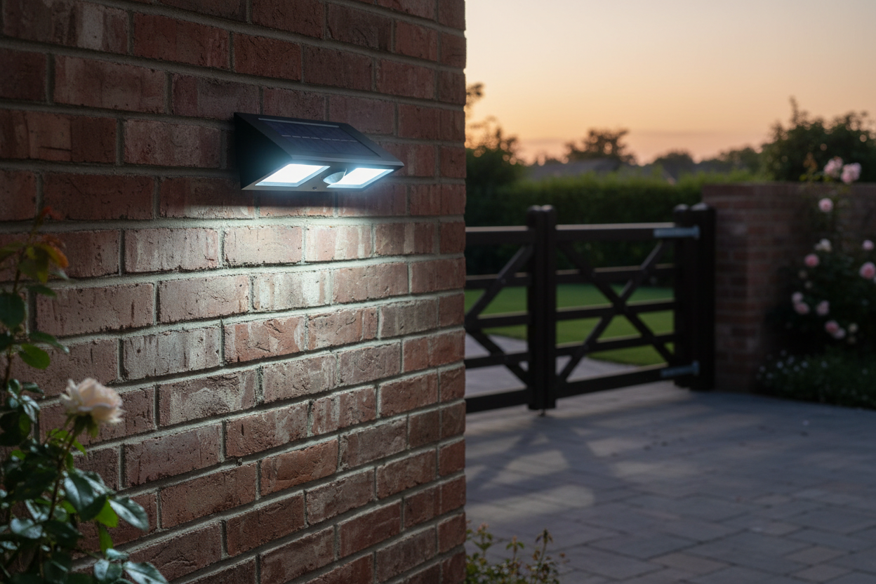 spot solaire IP65 détecteur mouvement portail allée jardin éclairage sécurité