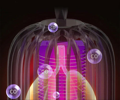 Lampe anti moustiques BIONICCO2 avec design innovant, attirant les moustiques grâce à la diffusion de CO2 pour une protection efficace