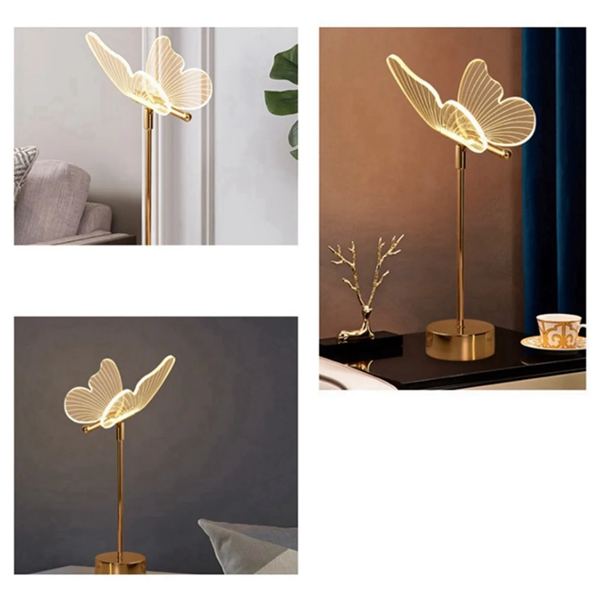 Lampe de chevet papillon élégante avec un design moderne et une lumière douce, parfaite pour décorer votre chambre