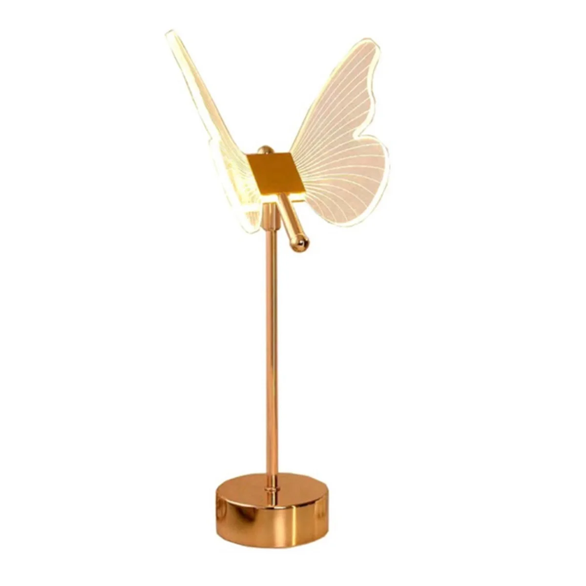 Lampe de chevet papillon avec un design élégant en or, parfaite pour ajouter une touche décorative à votre intérieur