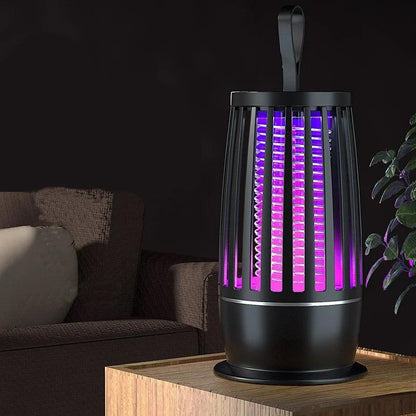 Lampe anti moustique écologique et efficace avec lumière violette, idéale pour éloigner les insectes dans votre jardin