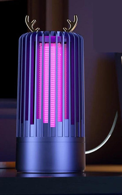 Lampe anti moustique CERF écologique avec design moderne, éclairage violet pour éloigner les insectes efficacement