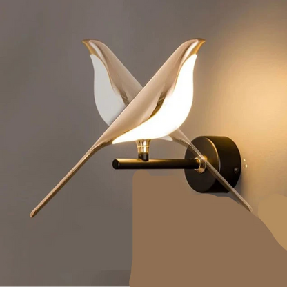Applique murale LED design en forme d'oiseau élégant pour décoration intérieure
