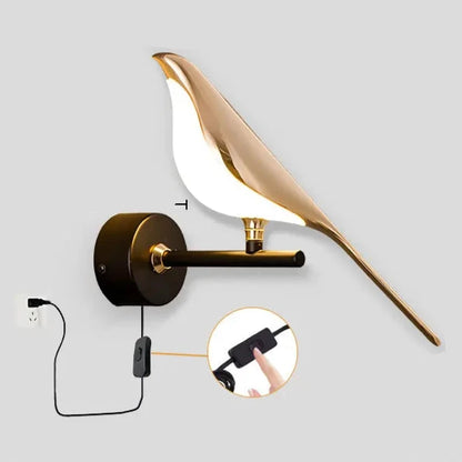Applique murale LED design en forme d'oiseau élégant, ajoutant une touche moderne à votre intérieur
