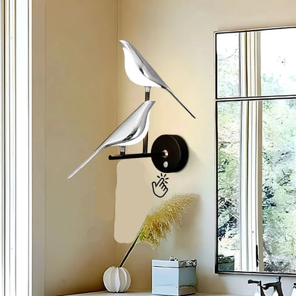 Applique murale LED design en forme d'oiseau élégant pour décoration intérieure moderne